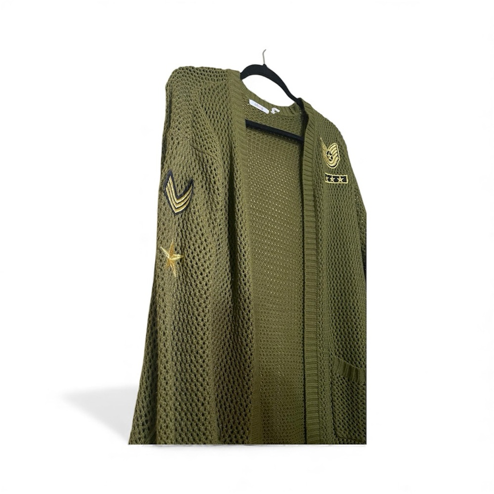 Women's Olive Green Knit Cardigan Sweater